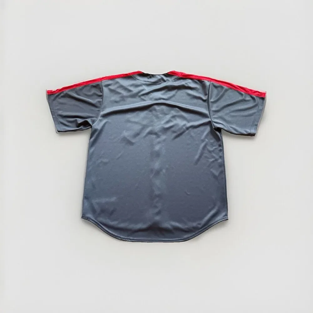 MLB Chicago Cubs Gray/Red Button-Front Baseball Jersey - 2XL